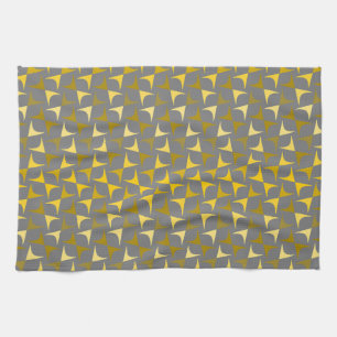Abstract pattern yellow and grey kitchen towel