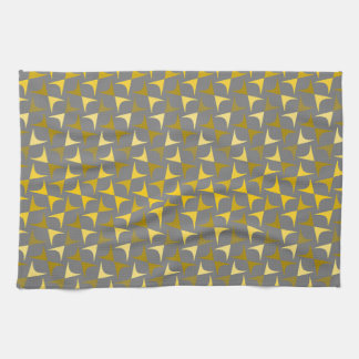 Abstract pattern yellow and grey kitchen towel
