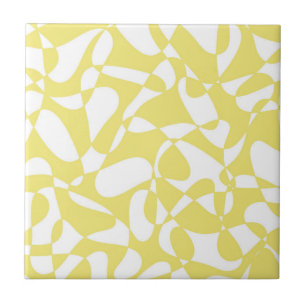Abstract pattern - yellow and white. tile