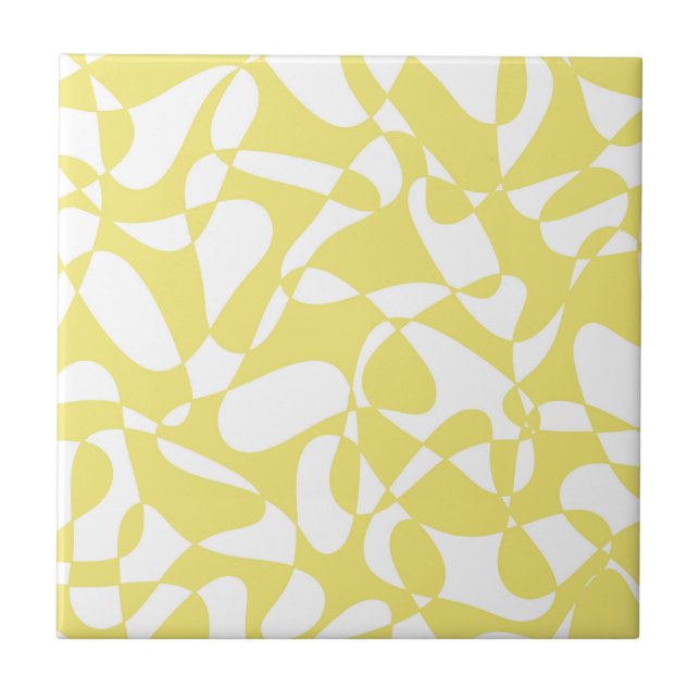 Abstract pattern - yellow and white. tile (Front)