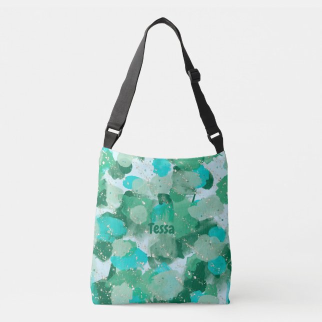 Abstract Patterns Brush Strokes Personalized Gift Crossbody Bag (Front)