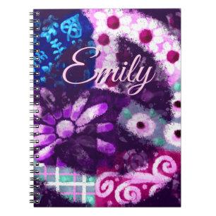 Abstract Peace Sign Hippie Art Personalized Notebook