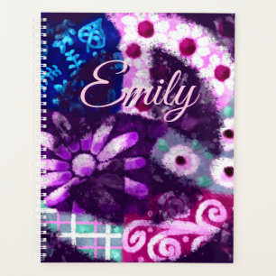 Abstract Peace Sign Hippie Art Personalized Planner