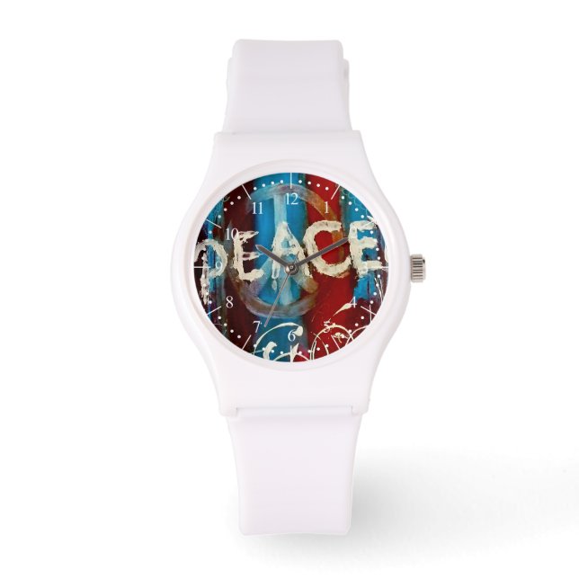Abstract peace sign in patriotic colour watch (Front)