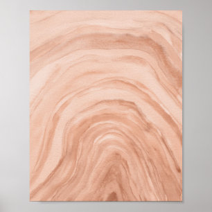 Abstract Peach Agate II Watercolor Art Poster