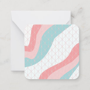 Abstract Peach & Blue Notecard