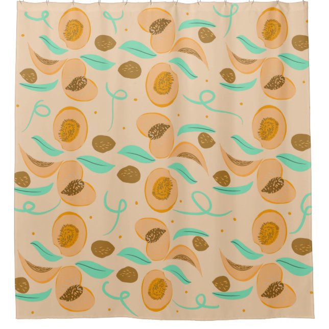 Abstract  Peach Fruit Slices Hand Drawn Pattern  (Front)