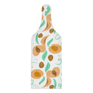 Abstract  Peach Fruit Slices Hand Drawn Pattern   Cutting Board