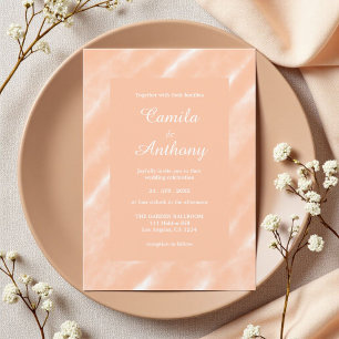 Abstract Peach Fuzz Watercolor Bold Modern Minimal Invitation