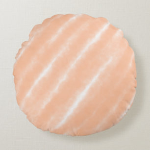 Abstract Peach Fuzz Watercolor Pattern Modern Round Pillow