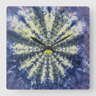 Abstract Peacock Feather Clock