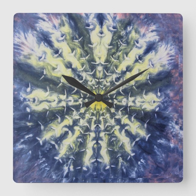 Abstract Peacock Feather Clock (Front)