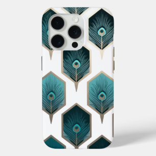 Abstract Peacock Feather Geometric Design  iPhone 15 Pro Case