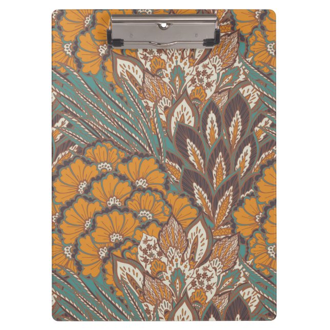 Abstract Peacock Feather Pattern Clipboard (Front)