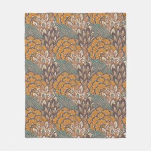 Abstract Peacock Feather Pattern Fleece Blanket