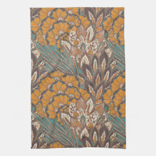 Abstract Peacock Feather Pattern Kitchen Towel