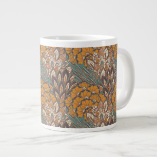 Abstract Peacock Feather Pattern Large Coffee Mug