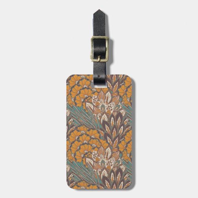Abstract Peacock Feather Pattern Luggage Tag (Front Vertical)