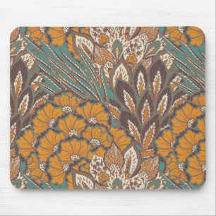 Abstract Peacock Feather Pattern Mouse Pad