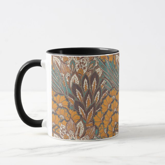 Abstract Peacock Feather Pattern Mug (Left)