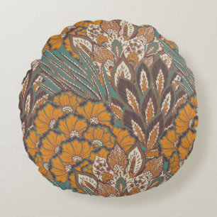 Abstract Peacock Feather Pattern Round Pillow