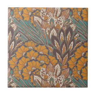 Abstract Peacock Feather Pattern Tile