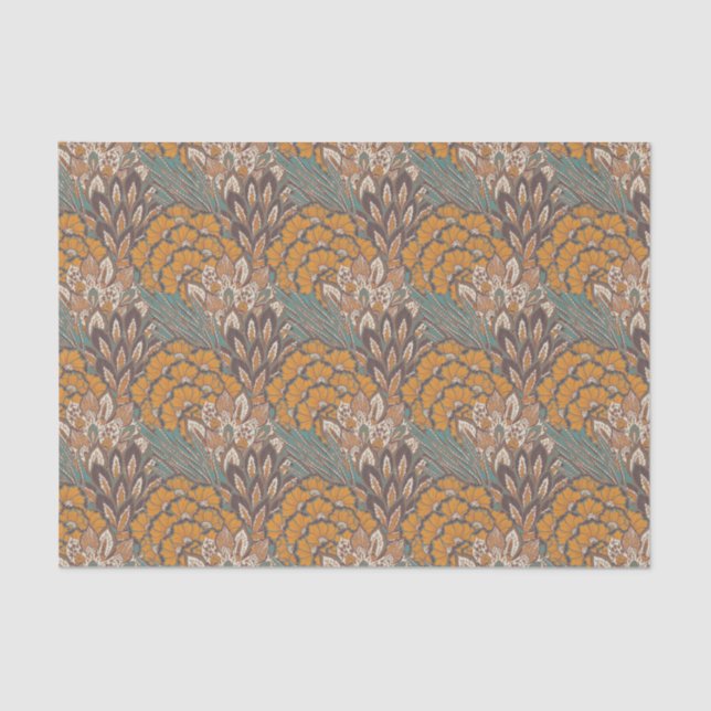 Abstract Peacock Feather Pattern Tissue Paper (Front)