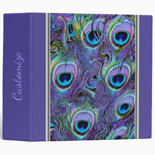 Abstract Peacock Feathers Binder