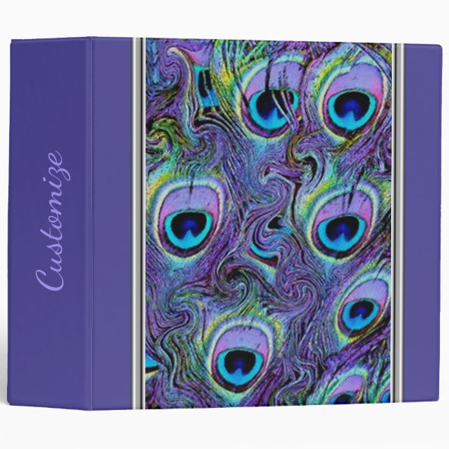 Abstract Peacock Feathers Binder (Front/Spine)