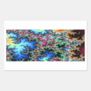 Abstract Peacock Feathers - colourful fractal art Sticker