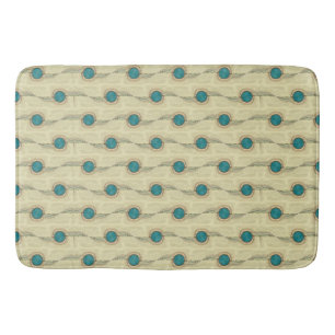 Abstract Peacock Feathers Dots Pattern Bath Mat