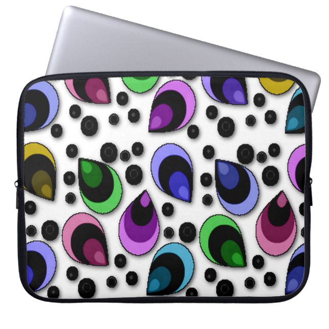 Abstract Peacock Feathers Pattern Laptop Sleeve (Front)