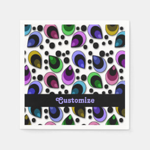 Abstract Peacock Feathers Pattern Napkins