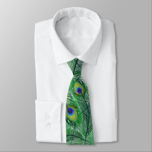 Abstract Peacock Feathers Pattern Tie
