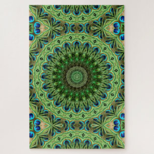 Abstract Peacock Medallion Design Jigsaw Puzzle