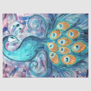  Abstract Peacock Teal Lovers Peacocks Artwork     Tissue Paper