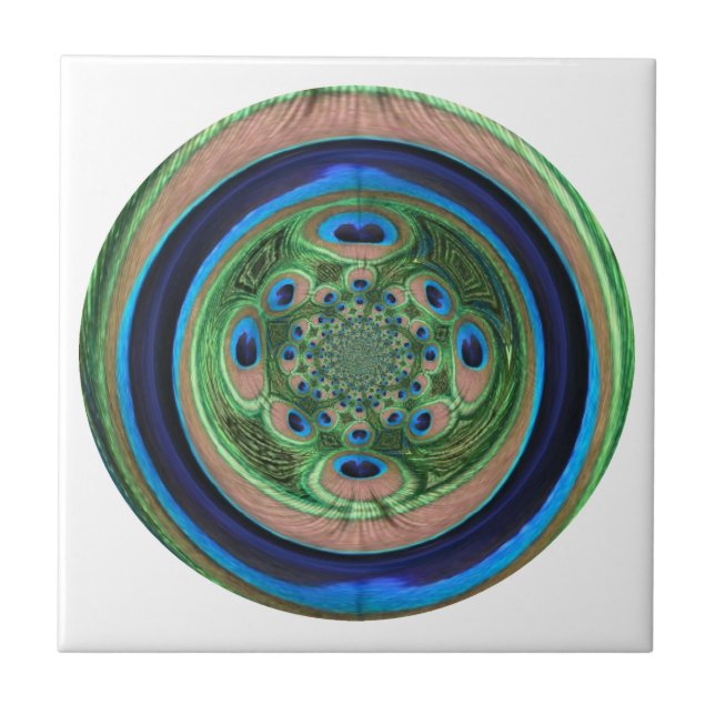 Abstract Peacock Tile (Front)