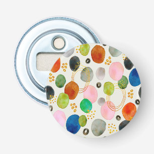 Abstract Pebble Gold Glitter Art Bottle Opener