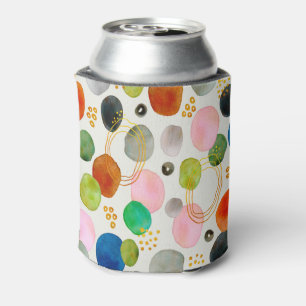 Abstract Pebble Gold Glitter Art Can Cooler