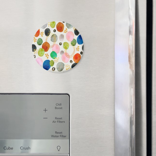 Abstract Pebble Gold Glitter Art Magnet (In Situ (Fridge))