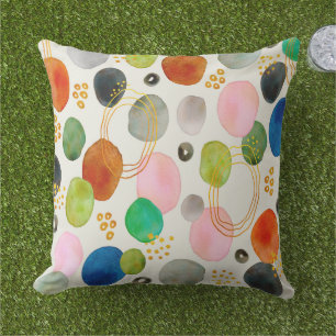 Abstract Pebble Gold Glitter Art Outdoor Pillow