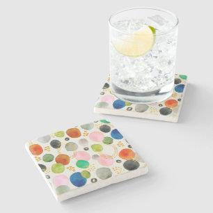 Abstract Pebble Gold Glitter Art Stone Coaster