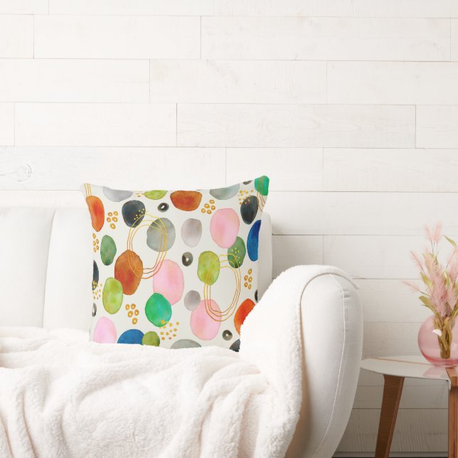 Abstract Pebble Gold Glitter Art Throw Pillow (Couch)