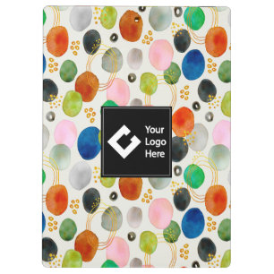 Abstract Pebble Gold Glitter Art + Your Logo Clipboard