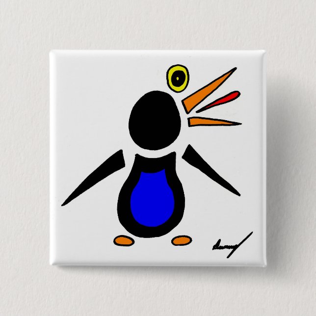 Abstract Penguin Square Button (Front)