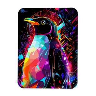 Abstract  penguin with bright colours magnet