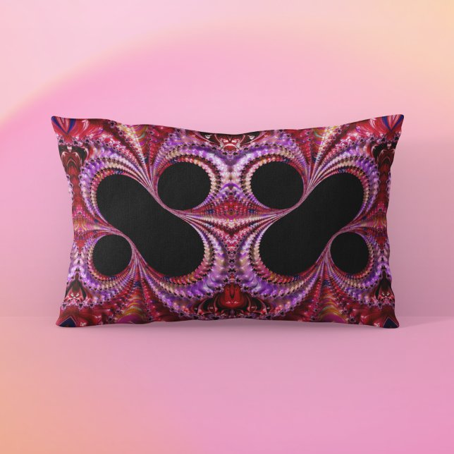 Abstract Percent Sign Fractal Lumbar Pillow (Creator Uploaded)