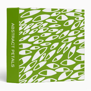 Abstract Petals (1.5in) White on Avocado Binder