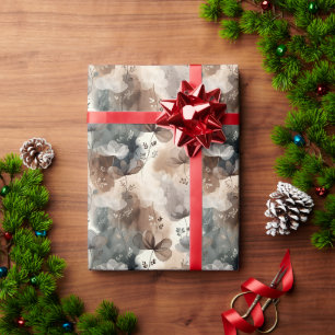 Abstract Petals & Vines — Polished Muted Elegance Wrapping Paper