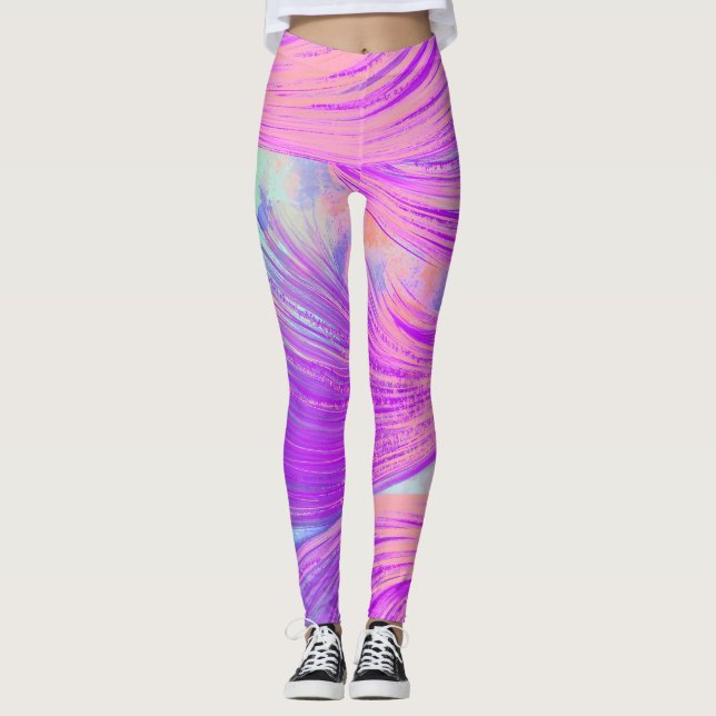 abstract Phoenix Feathers Leggings (Front)